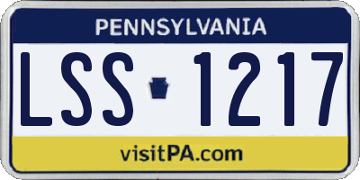 PA license plate LSS1217