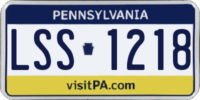 PA license plate LSS1218