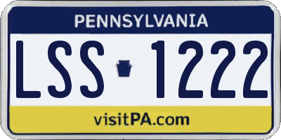 PA license plate LSS1222