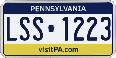 PA license plate LSS1223