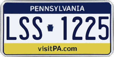 PA license plate LSS1225