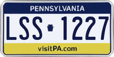 PA license plate LSS1227
