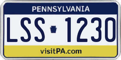 PA license plate LSS1230