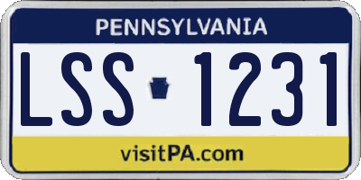 PA license plate LSS1231