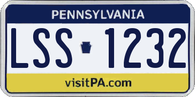 PA license plate LSS1232