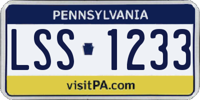 PA license plate LSS1233