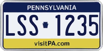 PA license plate LSS1235