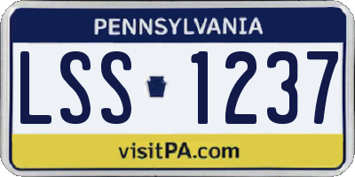 PA license plate LSS1237