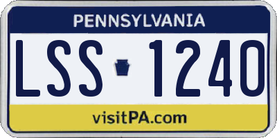 PA license plate LSS1240