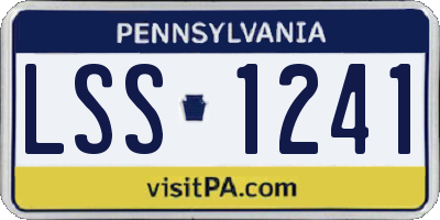 PA license plate LSS1241