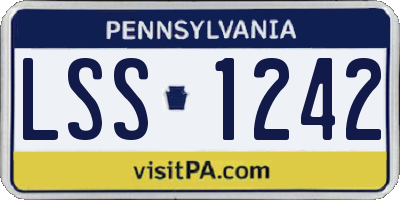 PA license plate LSS1242