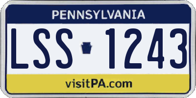PA license plate LSS1243