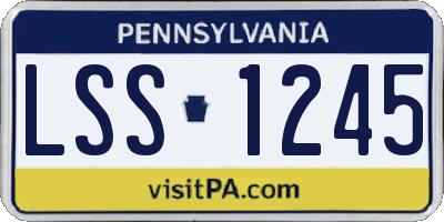 PA license plate LSS1245