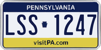 PA license plate LSS1247