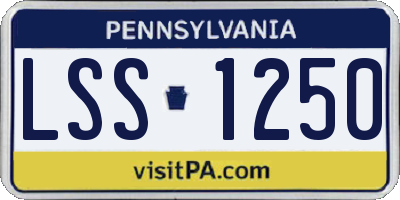 PA license plate LSS1250