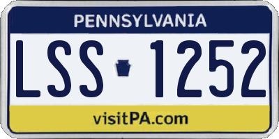 PA license plate LSS1252