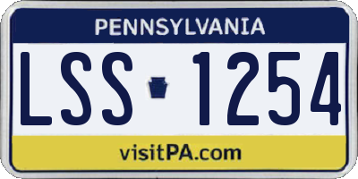 PA license plate LSS1254