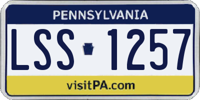 PA license plate LSS1257