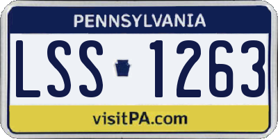 PA license plate LSS1263