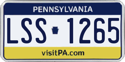 PA license plate LSS1265