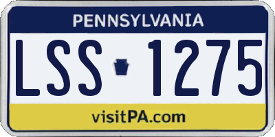 PA license plate LSS1275