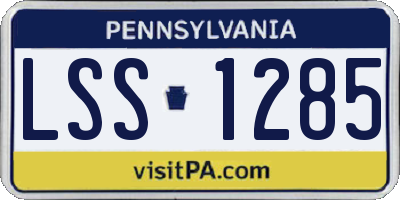 PA license plate LSS1285