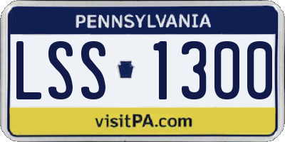 PA license plate LSS1300