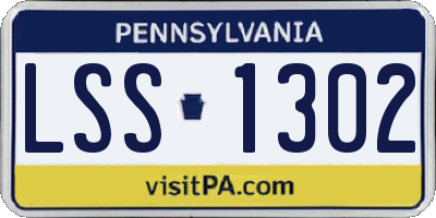 PA license plate LSS1302