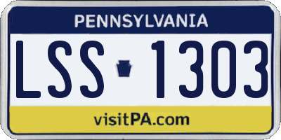 PA license plate LSS1303