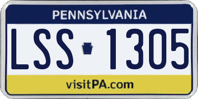 PA license plate LSS1305