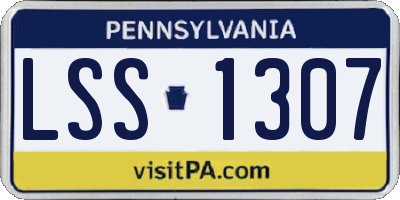 PA license plate LSS1307
