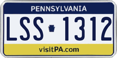 PA license plate LSS1312