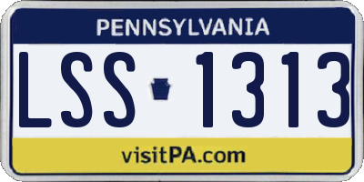 PA license plate LSS1313