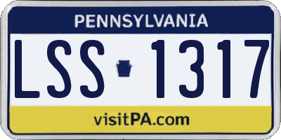 PA license plate LSS1317