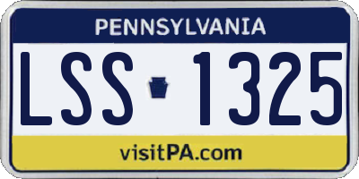 PA license plate LSS1325