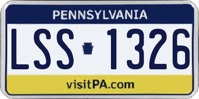 PA license plate LSS1326
