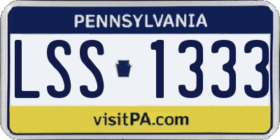 PA license plate LSS1333