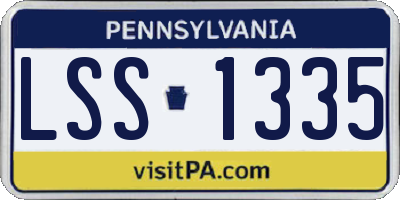 PA license plate LSS1335