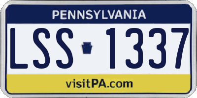 PA license plate LSS1337