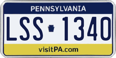 PA license plate LSS1340
