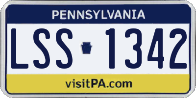 PA license plate LSS1342