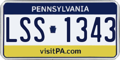 PA license plate LSS1343