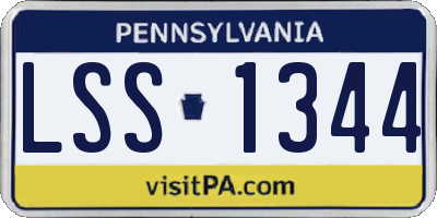 PA license plate LSS1344