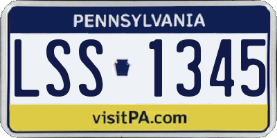 PA license plate LSS1345