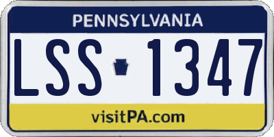 PA license plate LSS1347