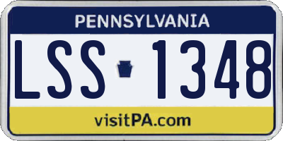 PA license plate LSS1348