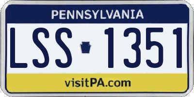 PA license plate LSS1351