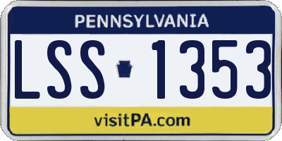 PA license plate LSS1353