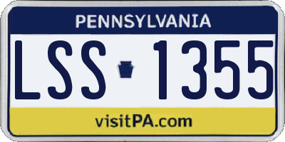 PA license plate LSS1355