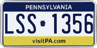 PA license plate LSS1356